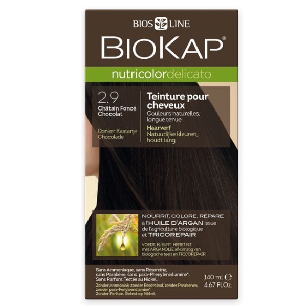 BIOKAP NUTRICOLOR DELICATO N2.9 CHATAIN FONCE CHOCOLAT RAPID 10 MINUTES 135ML (1)