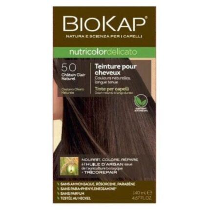 BIOKAP NUTRICOLOR DELICATO N5.0 CHATAIN CLAIR 140ML