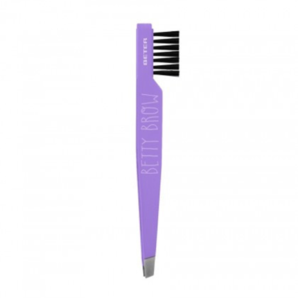 BETER BETTY BROW PINCE A EPILER AVEC BROSSE POINTE OBLIQUE 9.6CM REF 09122