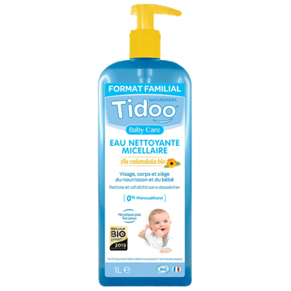 TIDOO EAU NETTOYANTE MICELLAIRE AU CALENDULA SANS RINICAGE 1L