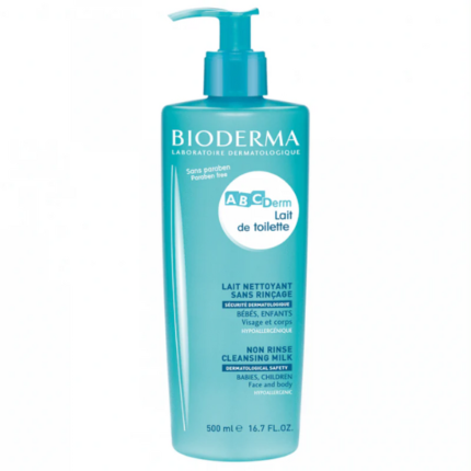 BIODERMA ABCDERM LAIT DE TOILETTE NETTOYANT SANS RINCAGE 500ML