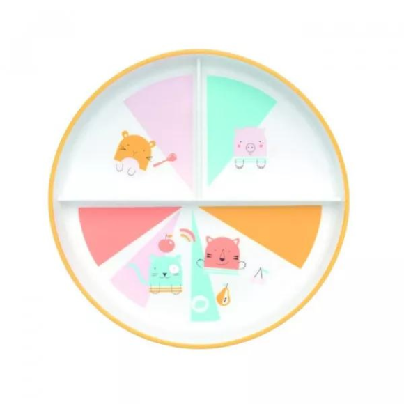 BEBE CONFORT ASSIETTE D'APPRENTISSAGE AVEC COMPARTIMENTS WOODCAMP +18MOIS REF 3105208500